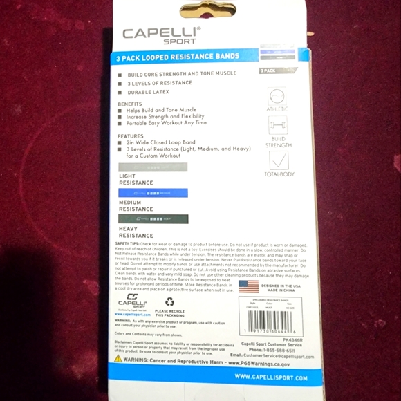 Capelli Sport 3 Pack Looped Resistance Bands - Picture 6 of 6